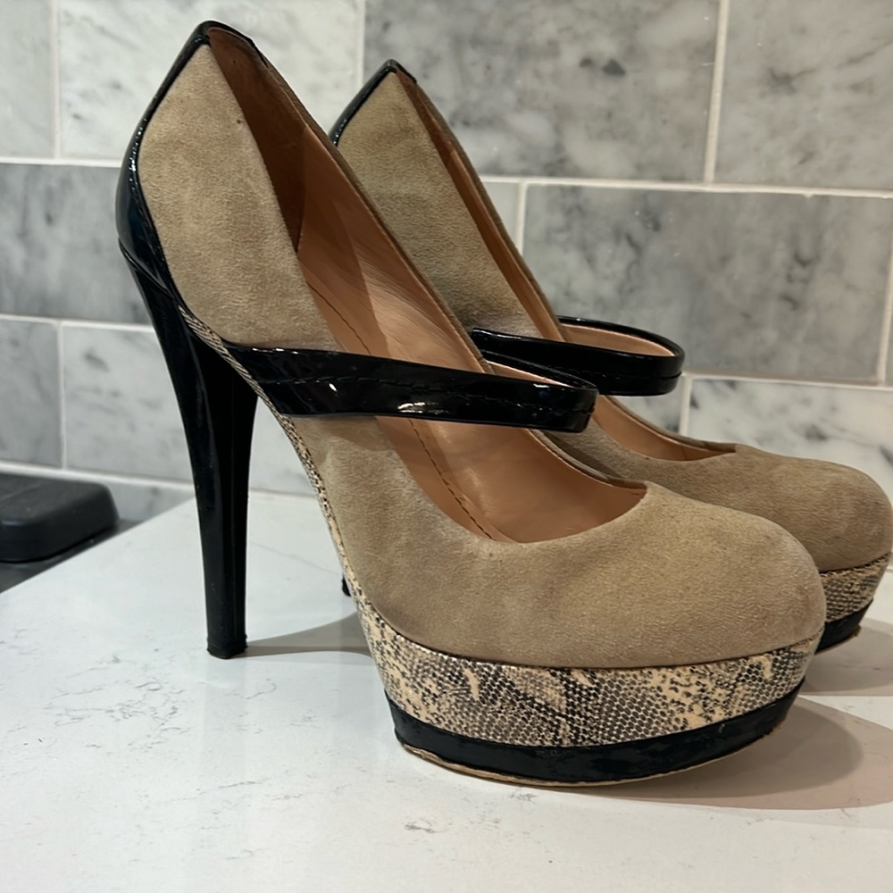 High heels - leather and suede